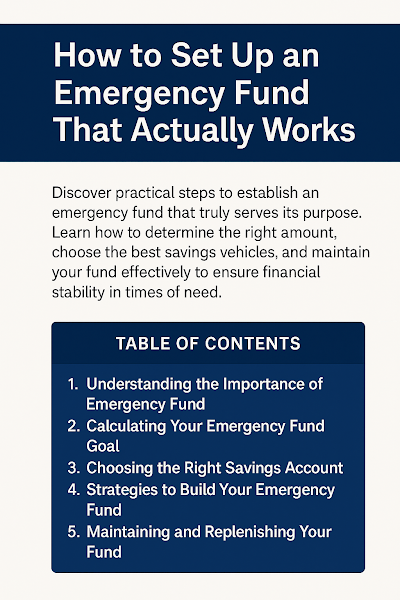 How to Set Up an Emergency Fund That Actually Works